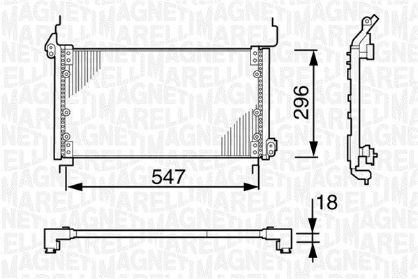 MAGNETI MARELLI Lauhdutin, ilmastointilaite 350203138000